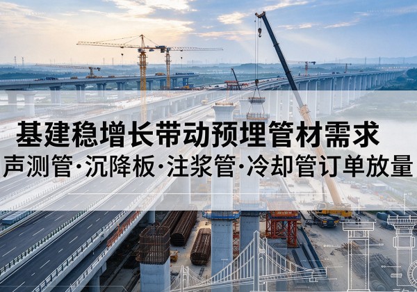 李沧基建稳增长带动预埋监测管材需求，声测管、沉降板、注浆管订单持续放量